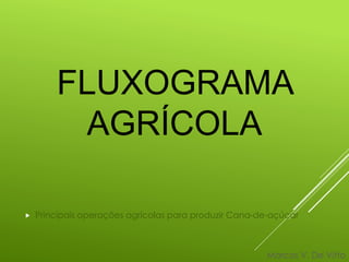 FLUXOGRAMA
AGRÍCOLA
 Principais operações agrícolas para produzir Cana-de-açúcar
Marcos V. De Vitto
 