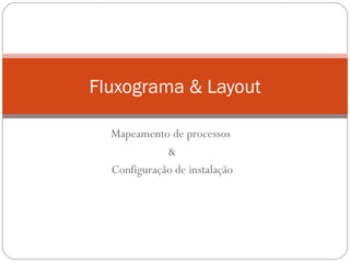 Fluxograma & Layout

  Mapeamento de processos
             &
  Configuração de instalação
 