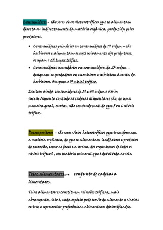 Fluxos De Energia E Ciclo De MatéRia