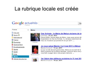La rubrique locale est créée 