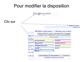 Pour modifier la disposition Clic sur 