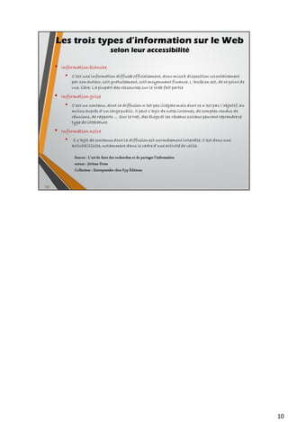 Echanger des flux RSS
• OPML (Outline Processor Markup Language)
• format XML permettant de regrouper et
d'identifier les titres (outlines) d'un texte.
Multiples usages, le plus commun d'entre eux
étant l'échange de listes de flux RSS (stockage
et partage de ses collections de fils)
• Récupérer une sélection faite par une autre personne
• Migration de ses flux RSS d'un outil à l'autre
16
 