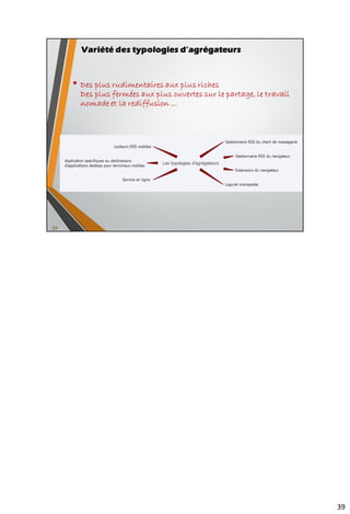 51
• Newsfox pour Firefox
Les extensions du navigateur
Les options de configuration par flux de Newsfox
 