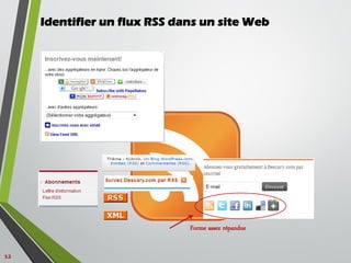 Identifier un flux RSS dans un site Web
12
Forme assez répandue
 