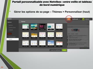 • Gérer les options de sa page – Thèmes > Personnaliser (haut)
66
Portail personnalisable avec Netvibes : entre veille et ...