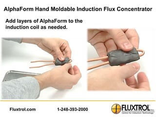 AlphaForm Hand Moldable Induction Flux Concentrator

Add layers of AlphaForm to the
induction coil as needed.




  Fluxtrol.com      1-248-393-2000
 