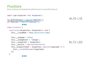 (https://github.com/facebook/flux/blob/master/src/stores/FluxStore.js)
#L15-L18
#L72-L82
FluxStore
 