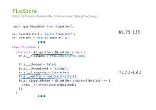 (https://github.com/facebook/flux/blob/master/src/stores/FluxStore.js)
#L15-L18
#L72-L82
FluxStore
 