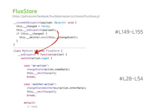 (https://github.com/facebook/flux/blob/master/src/stores/FluxStore.js)
#L149-L155
#L28-L54
FluxStore
 