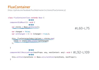 (https://github.com/facebook/flux/blob/master/src/stores/FluxContainer.js)
#L60-L75
#L92-L109
FluxContainer
 
