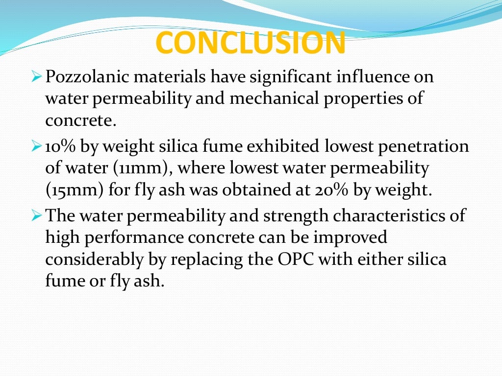 Fly ash and silica fume concrete mix design