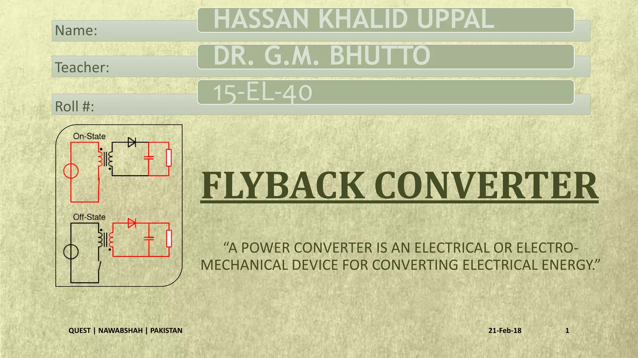 Flyback converter | PPT | Free Download