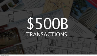 SUITE
318 SUITE
302
SUITE
SUITE
301
SUITE
303
TRANSACTIONS
$500B
Tuesday, July 23, 13
 