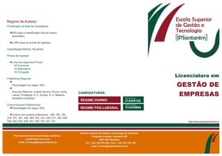 Flyer Licenciatura em Gestao de Empresas ESGTS 2013