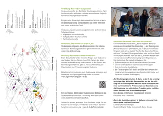 Rheinstraße
Havelstraße
Spreestraße
BerlinerAllee
Holzhofallee
Hindenburgstraße
Hügelstraße
LuisenplatzKasinostraße
Feldbergstraße
Wilhelminenstraße
Saalbaustraße
Heinrichstraße
Adelungstraße
Hauptbahnhof
Birkenweg
Haardtring
HeidelbergerStraße(B3)
Staatstheater
Schloss
Landgraf-Georg-Straße
Schnittspahnstr.
Olbrichweg
DieburgerStraße
Rhönring
Heinheim
erStraße
Herrngarten
FrankfurterStraße(B3)
Schloßgartenstr.
Magdalenenstraße
Pallaswiesenstraße
Bismarckstraße
Neckarstr.
Mathildenhöhe
Alexanderstraße
(B26)
ErbacherStr.
Eugen-Bracht-Weg
Autobahnzubringer(B26/A672)
Teichhausstraße
Nieder-Ramstädter-Str.
Nieder-Ramstädter-Str.
(B449)
Jahnstraße
Hölderlinweg
Steinbergweg
RoßdörferStr.
Petersenstraße
B26
Fichtestraße
AlterDarmstädter
Friedhof
nachDieburg,15km
nachDieburg,18km
Schöfferstraße
MornewegstraßeD17
D16D15
D14
B10
C10
C11
S4/14
C12
C16/C15/C14
D10
D12
D11
B13
B14
B11
A14
A11
A15
A10
A13
A12
C13
E11
E23
E21
E20
E24
E30
E40
E31
E50
E41
Gästehaus
E10
B12
D13
D20
C19
C18
F12
SSC
F01
DarmstadtCampusDieburg
HerausgeberHochschuleDarmstadtHaardtring100D-64295DarmstadtStandJanuar2014
Schöfferstraße3,GebäudeC10
D-64295Darmstadt
Tel+49.6151.16-7979
info@h-da.de
www.h-da.de/ssc
www.h-da.de/studium
CampusDieburg
Max-Planck-Str.2,GebäudeF01
64807Dieburg
Tel+49.6151.16-9446
sekretariat@media.h-da.de
www.fbmd.h-da.de
Media
F01
SSC
C10
Vorbildung. Was wird vorausgesetzt?
Voraussetzung für den Bachelor-Studiengang ist eine Fach-
hochschulreife. Außerdem müssen ausreichende Englisch-
kenntnisse nachgewiesen werden.
Ein zentraler Bestandteil des Auswahlverfahrens ist auch
die Eignungsprüfung. Diese besteht aus einem Interview
und einem praktischen Test.
Als Zulassungsvoraussetzung gelten unter anderem diese
Schulabschlüsse:
• allgemeine Hochschulreife
• fachgebundene Hochschulreife
• Fachhochschulreife
Bewerbung. Wie komme ich an die h_da?
Studienbeginn ist jeweils das Wintersemester. Alle Informa-
tionen zum Bewerbungsverfahren gibt es im Internet unter
www.h-da.de/bewerbung.
Beratung. Wo erhalte ich mehr Antworten?
Erste Anlaufstelle für die meisten Fragen zum Studium ist
das Student Service Center, kurz SSC. Neben der allge-
meinen Studienberatung und Auskunft zu den Details des
Bewerbungsverfahrens gibt es hier auch Beratung zur
Organisation oder Finanzierung des Studiums.
Detaillierte Informationen zum Studiengang Animation and
Game und zur Eignungsprüfung finden sich unter:
www.ag.mediencampus.h-da.de.
Für die Themen BAföG oder Studentisches Wohnen ist das
Studentenwerk Darmstadt zuständig. Mehr dazu unter:
www.studentenwerkdarmstadt.de.
Sollten Sie planen, während ihres Studiums einige Zeit im
Ausland zu verbringen, wenden Sie sich bitte an die Abtei-
lung Internationalisierung: www.h-da.de/international.
Hochschule Darmstadt. Was kann ich erwarten?
Ein Bachelorabschluss der h_da ist die beste Basis für
einen aussichtsreichen Berufseinstieg. Laut „Wirtschafts-
woche“ sind Alumni der h_da seit Jahren hoch angesehen
bei deutschen Personalchefs. Und wer Führungsaufgaben
oder fachliche Spezialisierungen anstrebt, kann an der
h_da einen Master oder ein internationales Promotionspro-
gramm folgen lassen.
Die Hochschule Darmstadt ist bekannt für:
• Praxisorientierung durch berufserfahrene Lehrende
• Lernen und Arbeiten in überschaubaren Gruppen
• Gute technische Ausstattung
• die Förderung von Soft Skills und Überblickswissen mit
integrierten Kursangeboten aus Gesellschaft, Kultur und
Sprachen in jedem Studiengang
„Der Studiengang Animation  Game an der h_da vereinigt
in einzigartiger Weise die Kombination aus der Vermitt-
lung von praxisbezogenem Wissen durch branchenerfah-
rene und renommierte Professoren und Dozenten sowie
die Umsetzung von zahlreichen Projekten unter realitäts-
nahen Rahmen- und Arbeitsbedingungen.“
Boris Kunkel, COO/Senior Development Director, Electronic
Arts - Phenomic
„Durch die Ausbildung an der h_da kann ich meine Kind-
heitsträume zum Beruf machen!“
Larena Schwarzzenberger, Studentin Digital Media Anima-
tion  Game Design
Rheinstraße
Havelstraße
Spreestraße
BerlinerAllee
Holzhofallee
Hindenburgstraße
Hügelstraße
LuisenplatzKasinostraße
Feldbergstraße
Wilhelminenstraße
Saalbaustraße
Heinrichstraße
Adelungstraße
Hauptbahnhof
Birkenweg
Haardtring
HeidelbergerStraße(B3)
Staatstheater
Schloss
Landgraf-Georg-Straße
Schnittspahnstr.
Olbrichweg
DieburgerStraße
Rhönring
Heinheim
erStraße
Herrngarten
FrankfurterStraße(B3)
Schloßgartenstr.
Magdalenenstraße
Pallaswiesenstraße
Bismarckstraße
Neckarstr.
Mathildenhöhe
Alexanderstraße
(B26)
ErbacherStr.
Eugen-Bracht-Weg
Autobahnzubringer(B26/A672)
Teichhausstraße
Nieder-Ramstädter-Str.
Nieder-Ramstädter-Str.
(B449)
Jahnstraße
Hölderlinweg
Steinbergweg
RoßdörferStr.
Petersenstraße
B26
Fichtestraße
AlterDarmstädter
Friedhof
nachDieburg,15km
nachDieburg,18km
Schöfferstraße
MornewegstraßeD17
D16D15
D14
B10
C10
C11
S4/14
C12
C16/C15/C14
D10
D12
D11
B13
C13
C20
B11
A14
A11
A15
A10
A13
A12
E11
E23
E21
E20
E24
E30
E40
E31
E50
E41
Gästehaus
E10
B12
D13
D20
D19
C19
C18
C21
D21
F12
SSC
F01
DarmstadtCampusDieburg
HerausgeberHochschuleDarmstadtHaardtring100D-64295DarmstadtStandDezember2015
Schöfferstraße3,GebäudeC10
D-64295Darmstadt
Tel+49.6151.16-7979
info@h-da.de
www.h-da.de/bachelor
www.facebook.com/hochschuleda
CampusDieburg
Max-Planck-Str.2,GebäudeF01
64807Dieburg
Tel+49.6151.16-9446
sekretariat@media.h-da.de
www.fbmd.h-da.de
Media
F01
SSC
C10
Vorbildung. Was wird vorausgesetzt?
Im Studiengang müssen ausreichende Englischkenntnisse
nachgewiesen werden. Bestandteil des Auswahlverfah-
rens ist eine Eignungsprüfung, in der Kompetenzen und
Eigenschaften wie Kreativität, visuelles Darstellungs- und
Vorstellungsvermögen, fachliche Motivation und technolo-
gisches Interesse ermittelt werden.
Als Zulassungsvoraussetzung gelten unter anderem diese
Schulabschlüsse:
•	 allgemeine Hochschulreife
•	 in Hessen gültige fachgebundene Hochschulreife
•	 in Hessen gültige Fachhochschulreife
Ohne Hochschulreife kann die Zulassung aufgrund einer
herausragenden künstlerischen Begabung erfolgen, die in
der Eignungsprüfung nachgewiesen werden muss.
Bewerbung. Wie komme ich an die h_da?
Studienbeginn ist jeweils das Wintersemester. Alle Informa-
tionen zum Bewerbungsverfahren gibt es im Internet unter
www.h-da.de/bewerbung.
Beratung. Wo erhalte ich mehr Antworten?
Erste Anlaufstelle für die meisten Fragen zum Studium ist
das Student Service Center, kurz SSC. Neben der allge-
meinen Studienberatung und Auskunft zu den Details des
Bewerbungsverfahrens gibt es hier auch Beratung zur
Organisation oder Finanzierung des Studiums.
Detaillierte Informationen zum Studiengang Animation and
Game und zur Eignungsprüfung finden sich unter:
www.ag.mediencampus.h-da.de.
Für die Themen BAföG oder Studentisches Wohnen ist das
Studierendenwerk Darmstadt zuständig. Mehr dazu unter:
www.studierendenwerkdarmstadt.de.
Sollten Sie planen, während ihres Studiums einige Zeit im
Ausland zu verbringen, wenden Sie sich bitte an die Abtei-
lung Internationalisierung: www.h-da.de/international.
Hochschule Darmstadt. Was kann ich erwarten?
Ein Bachelorabschluss der h_da ist die beste Basis für
einen aussichtsreichen Berufseinstieg. „Laut Rankings der
„Wirtschaftswoche“ gehört die h_da im deutschlandweiten
Vergleich seit Jahren zu den Top Ten bei deutschen Perso-
nalchefs.“ Und wer Führungsaufgaben oder fachliche Spezi-
alisierungen anstrebt, kann an der h_da einen Master oder
ein internationales Promotionsprogramm folgen lassen.
Die Hochschule Darmstadt ist bekannt für:
•	 Praxisorientierung durch berufserfahrene Lehrende
•	 Lernen und Arbeiten in überschaubaren Gruppen
•	 Gute technische Ausstattung
•	 die Förderung von Soft Skills und Überblickswissen mit
integrierten Kursangeboten aus Gesellschaft, Kultur und
Sprachen in jedem Studiengang
„Der Studiengang Animation  Game an der h_da vereinigt
in einzigartiger Weise die Kombination aus der Vermitt-
lung von praxisbezogenem Wissen durch branchenerfah-
rene und renommierte Professoren und Dozenten sowie
die Umsetzung von zahlreichen Projekten unter realitäts-
nahen Rahmen- und Arbeitsbedingungen.“
Boris Kunkel, COO/Senior Development Director,
Electronic Arts - Phenomic
„Durch die Ausbildung an der h_da kann ich meine Kind-
heitsträume zum Beruf machen!“
Larena Schwarzzenberger,
Studentin Digital Media Animation  Game Design
 