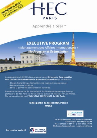 Executive Program Management des Affaires à l'International