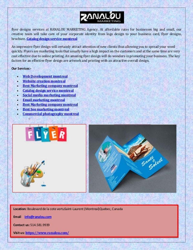 flyer designs montreal ranalou marketing agency effective flyer marketing