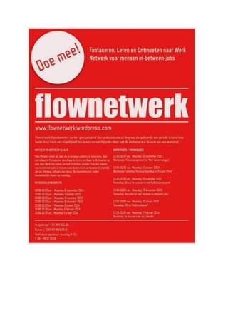 Flyer Najaar 2013 - FLOW Netwerk Waalwijk