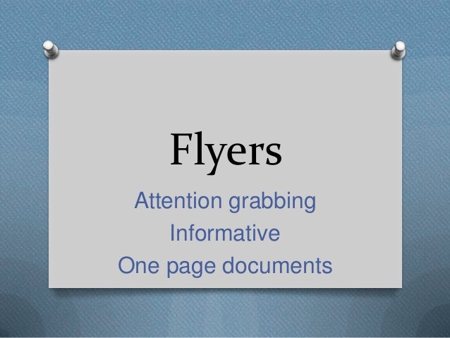 flyer presentation what does a flyer look like