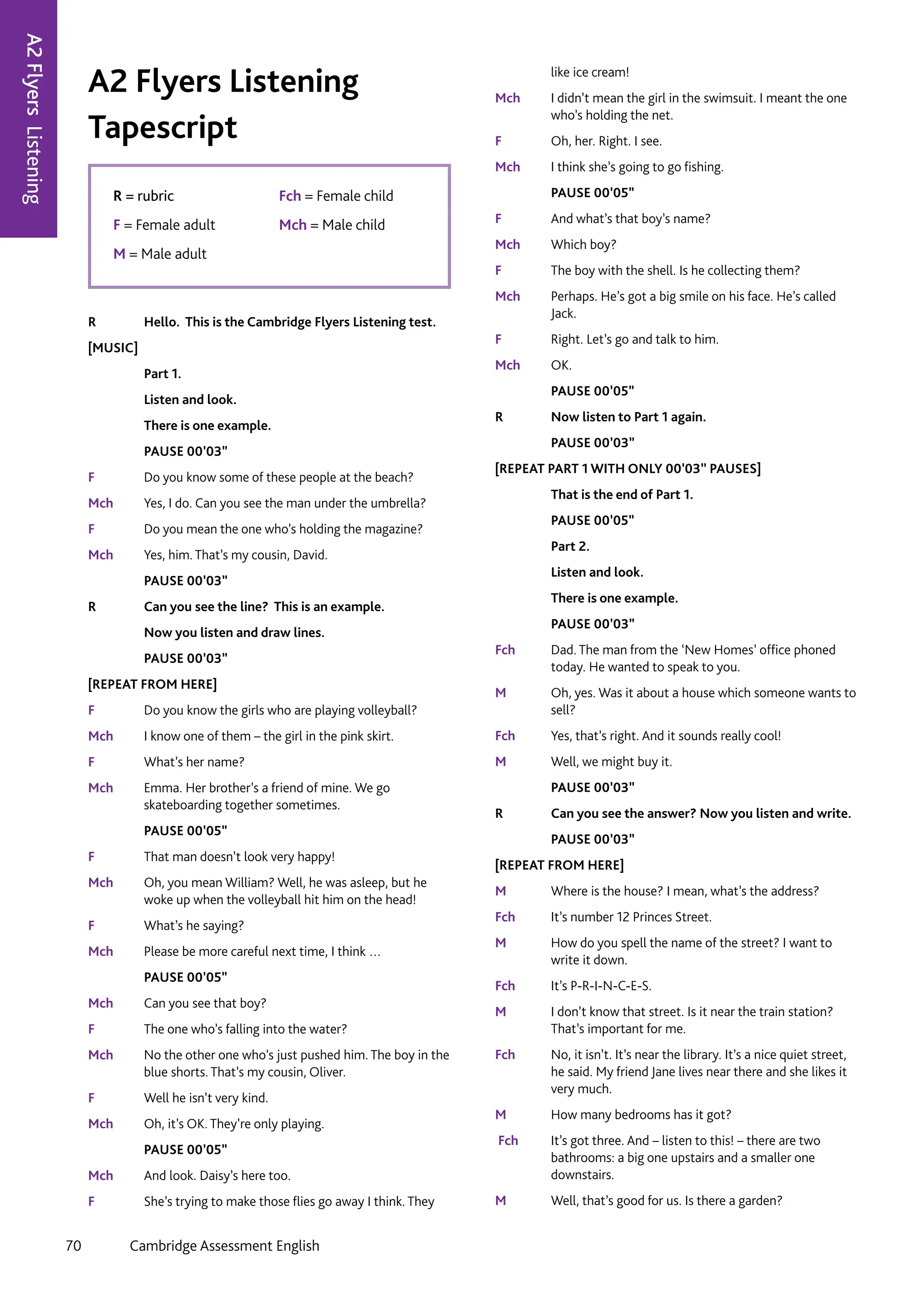 Flyers Sample Test 2 by Cambrudge Assessment | PDF