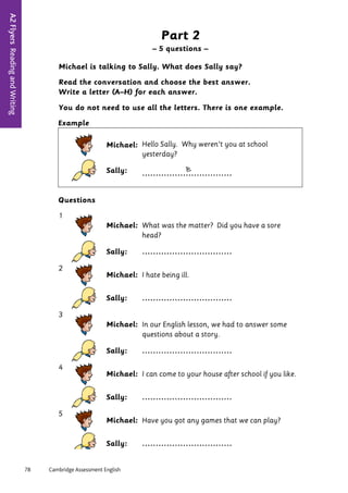 Flyers Sample Test 2 by Cambrudge Assessment | PDF