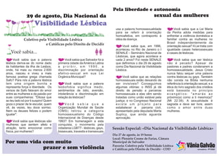 Flyer Sessão Especial Visibilidade Lésbica
