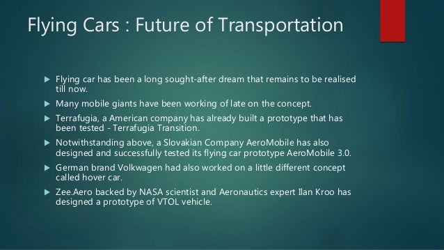 Flying cars presentation ppt