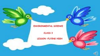 ENVIRONMENTAL SCIENCE
CLASS 3
LESSON –FLYING HIGH
 