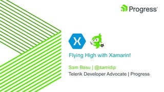 Sam Basu | @samidip
Telerik Developer Advocate | Progress
Flying High with Xamarin!
 