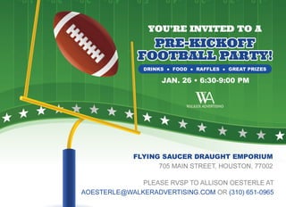 You're Invited to a Pre-Kickoff Football Party!