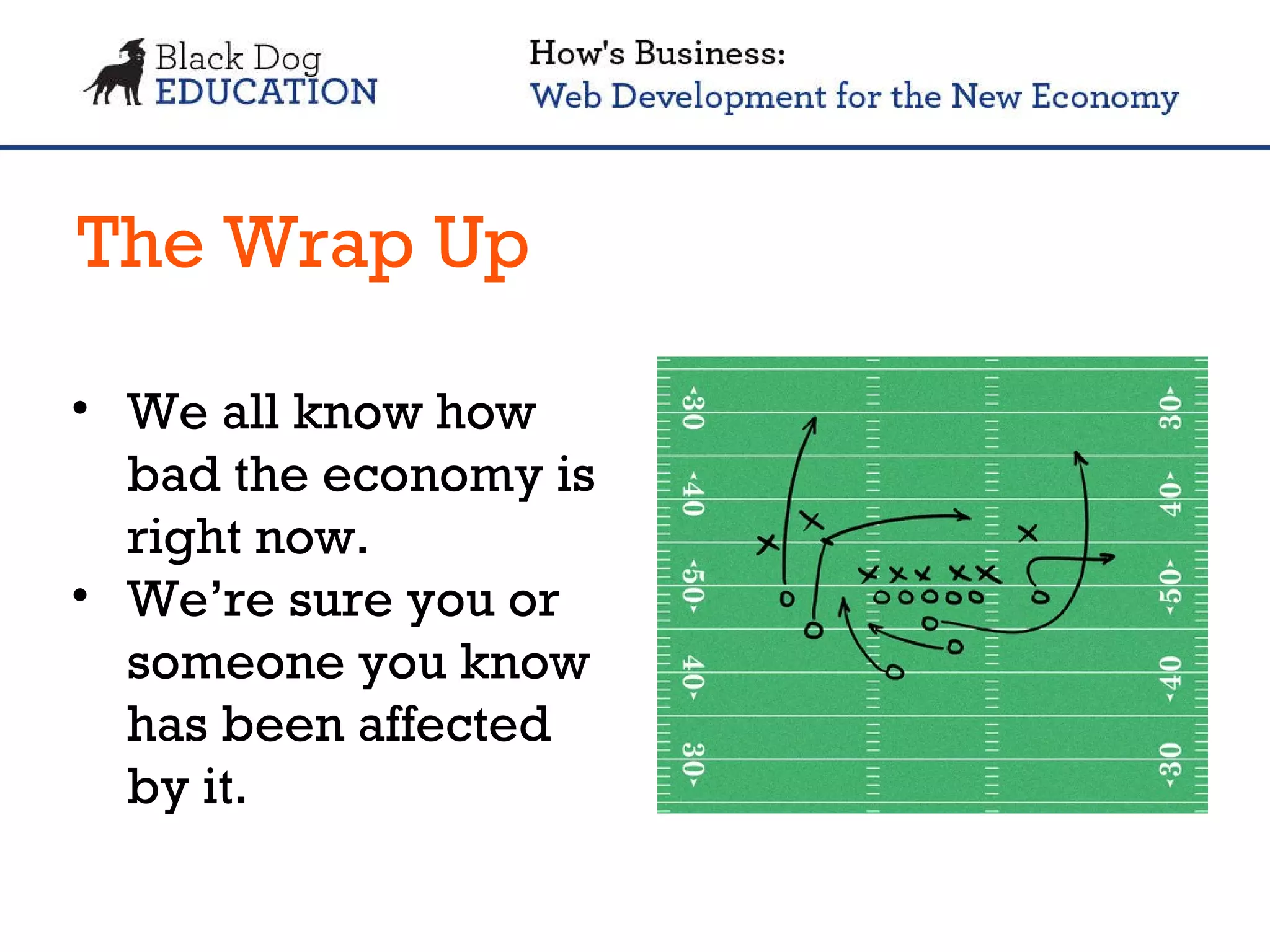 The Wrap Up We all know how bad the economy is right now. We’re sure you or someone you know has been affected by it. 