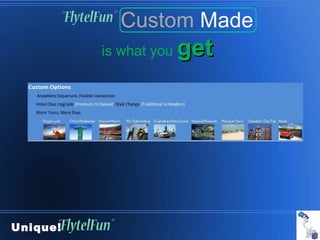 Custom Made
          is what you   get




Unique!
 