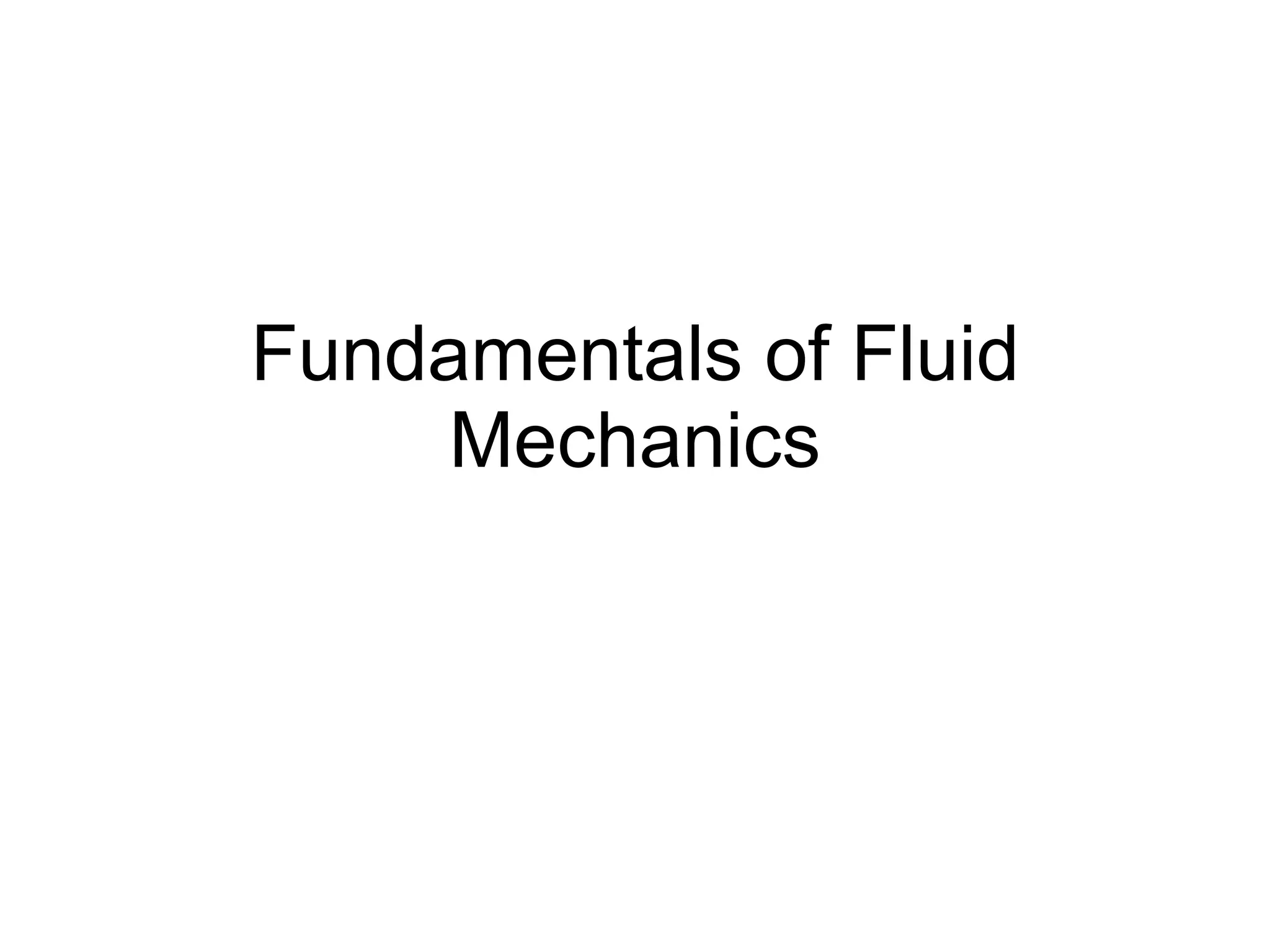 Fundamentals of Fluid Mechanics 