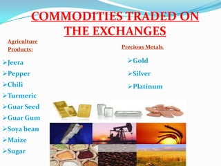 Basics of Stock Market Finance and General Operation of Commodity ...