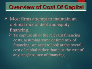 mix of debt and equity financing