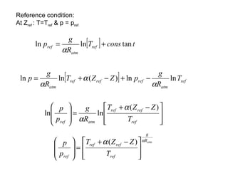 Reference condition: At Z ref  : T=T ref  & p = p ref 