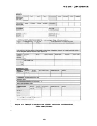 FM 3-20.971 (2d Coord Draft)
3-51
1
Figure 3-13. Example scout report that supports information requirements for2
urban areas (part two).3
4
 