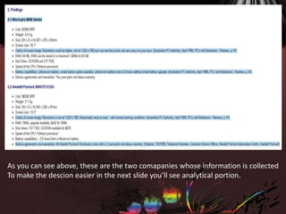 As you can see above, these are the two comapanies whose information is collected
To make the descion easier in the next slide you’ll see analytical portion.
 