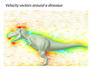 Velocity vectors around a dinosaur
 