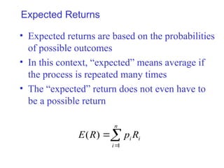 Return If Possible FM - a lecture nor on Chapter 4, Return and Risk.ppt
