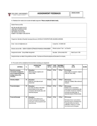 A. A feedback form needs to be included with each assignment. Please complete all details clearly.
Student Names and IDs:
...