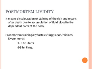 Comprehensive Overview of Postmortem Changes in Forensic Medicine | PPTX
