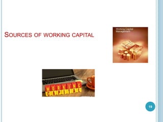 SOURCES OF WORKING CAPITAL
19
 