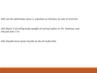 Asv Inj FM-Snake_bite.VelsMedicalCollege_Gunaseelan | PPT