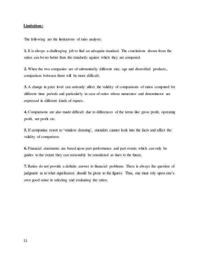 Ratio analysis problem management