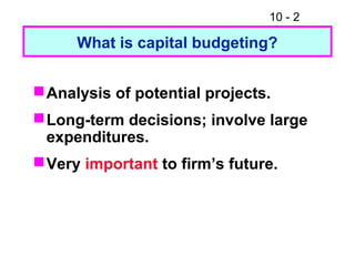 Fm11 ch 10 the basics of capital budgeting evaluating cash flows | PPT