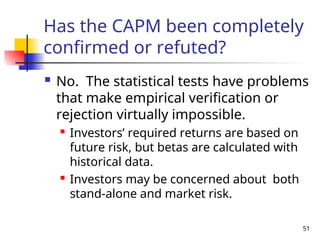Risk, Return, and the Capital Asset Pricing Model | PPT