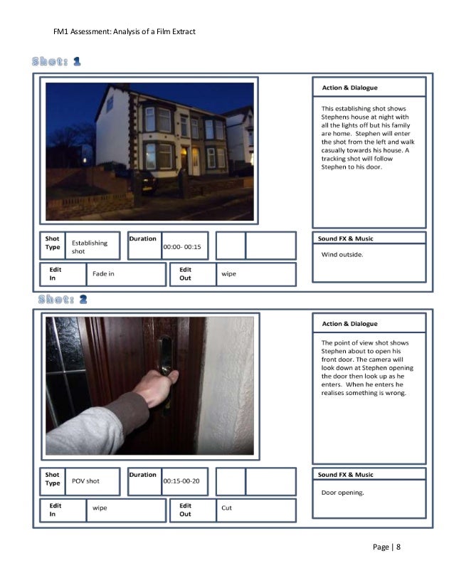 Reflective analysis film studies coursework