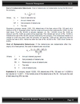 Financial Management    II D




Manish Kumar Pandey II D   Page 33
 