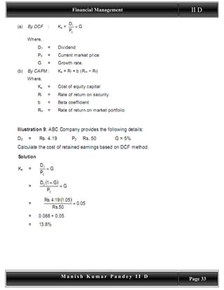 Financial Management    II D




Manish Kumar Pandey II D   Page 33
 